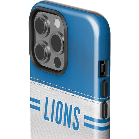 NFL Detroit Lions White Striped iPhone 15 Pro Impact Case